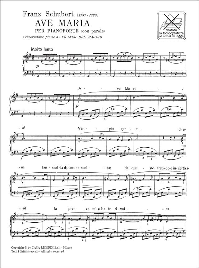 Ave Maria Op. 52 N.6 D. 839 - pro klavír
